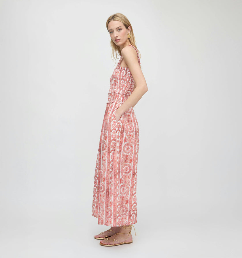 The Azalea Maxi Nap Dress - Coral Corsica Paisley