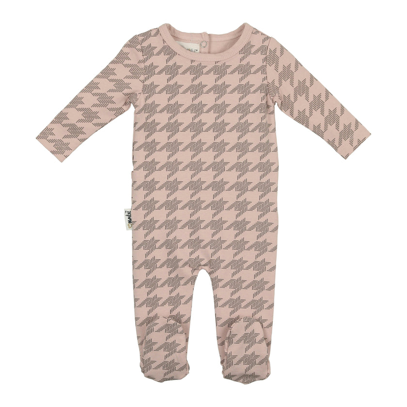 Houndstooth Long Sleeve Footie