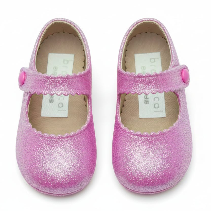 Emma British Pre-Walker Baby Shoes - Cherry Glitter