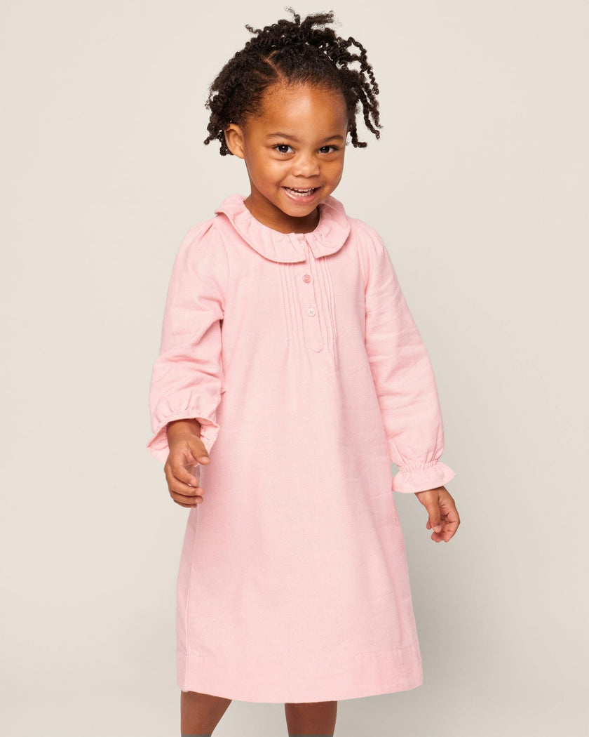 Girl's Flannel Victoria Nightgown in Pink
