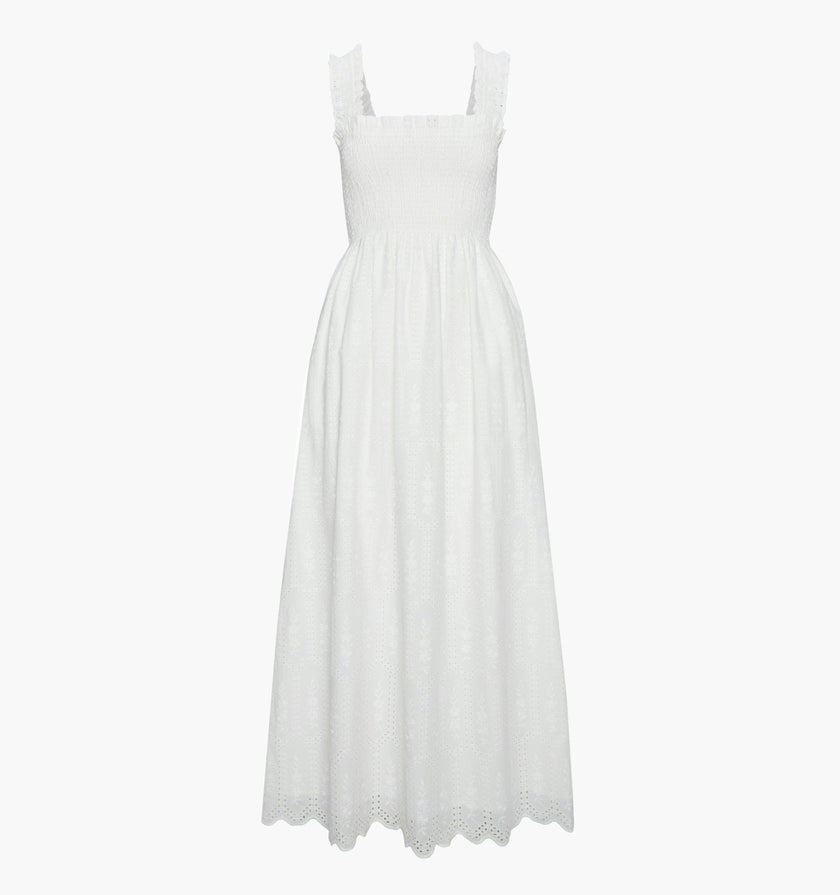 The Ashlyn Nap Dress - White Trellis Broderie
