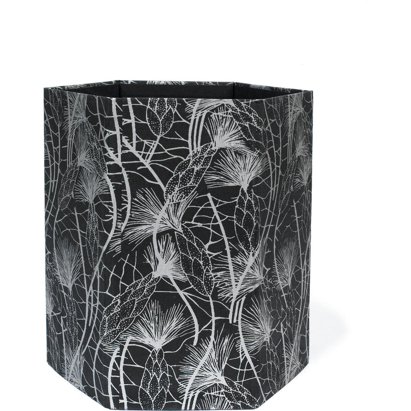 Recycled Cotton Storage/Wastebasket Black Beach Grass Design