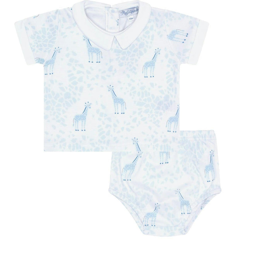Blue Print Diaper Cover Set