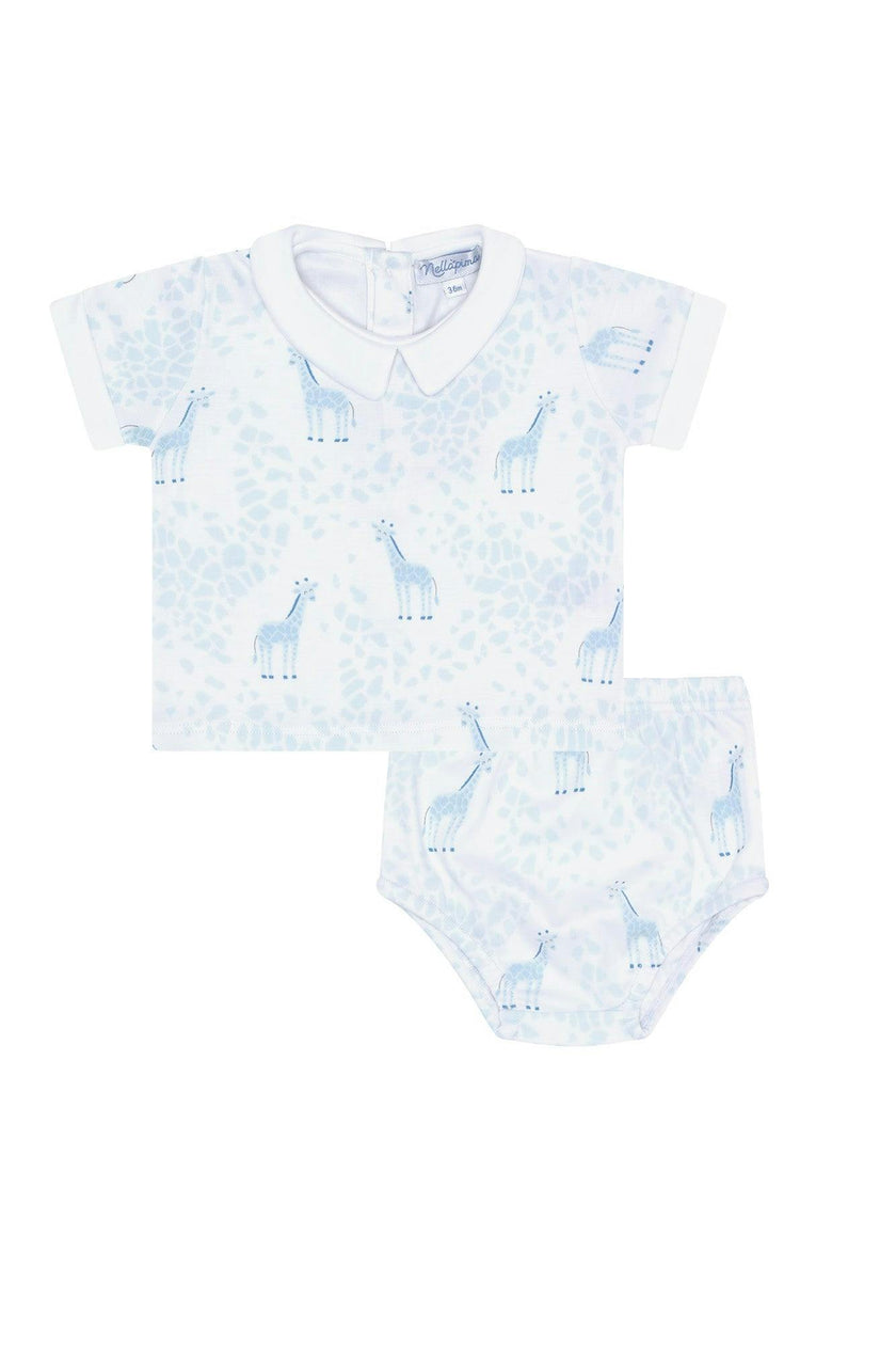 Blue Print Diaper Cover Set