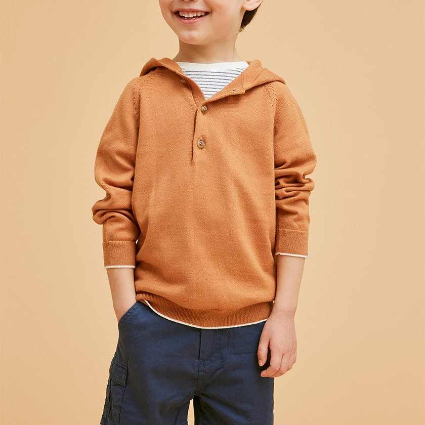 Rust Cotton Hoodie
