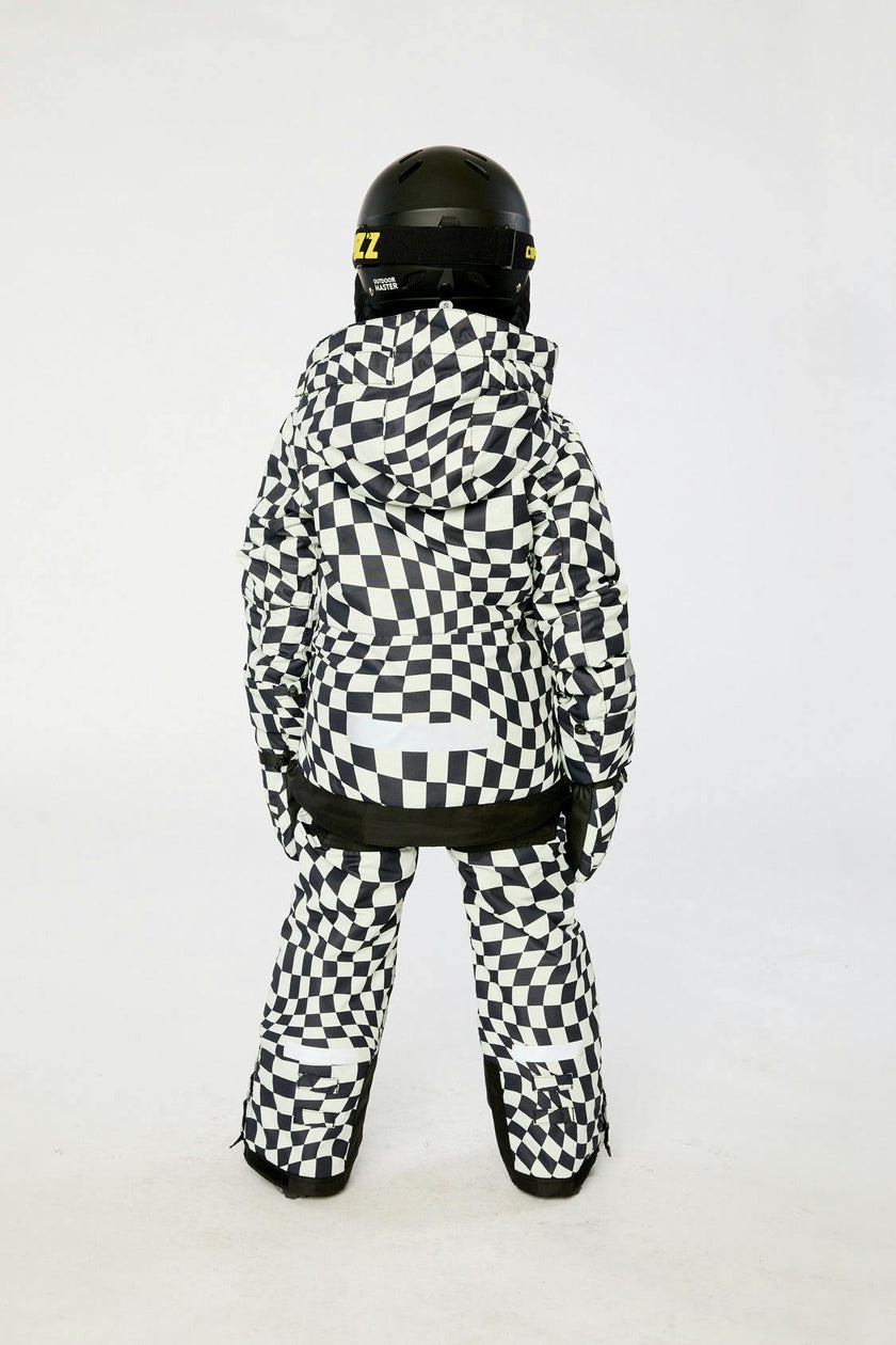 Two Piece Teknik Snowsuit White Checkered Print
