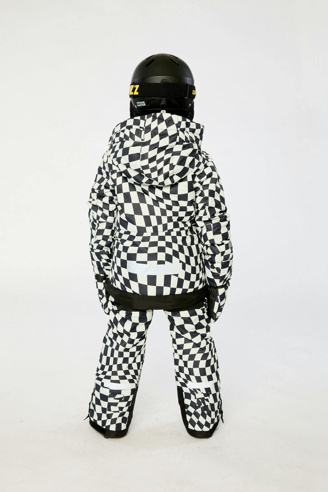 Two Piece Teknik Snowsuit White Checkered Print