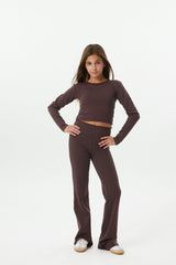 Mae Brown Cotton Spandex Legging