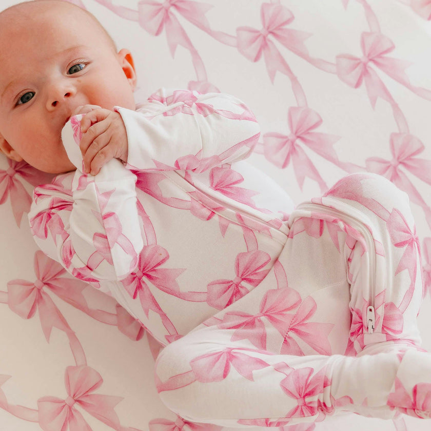 Bamboo Convertible Zip-Up Footie Pajama - Bow My Gosh