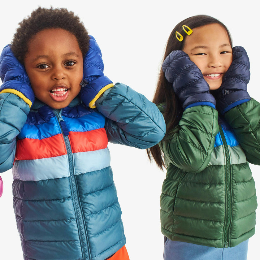 Kids stripe lightweight puffer jacket
