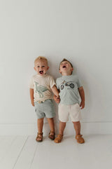 Boys Cargo Shorts in Aqua Grey