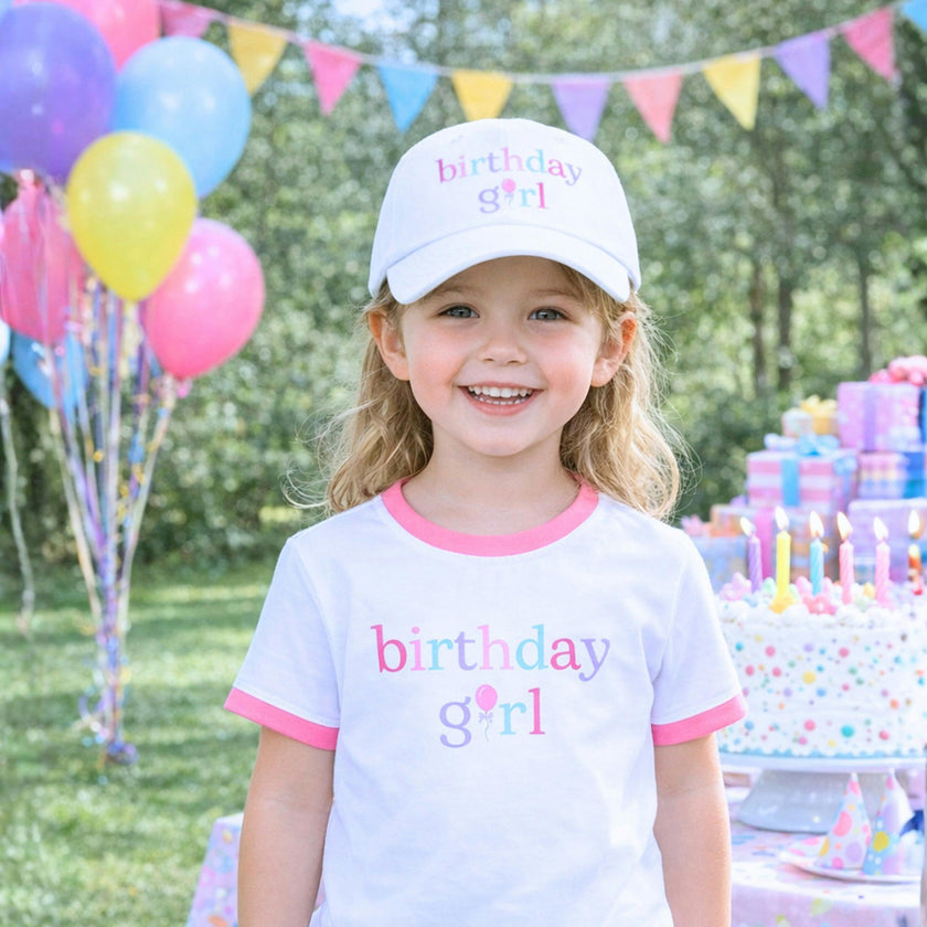 Birthday Girl Bow Baseball Hat (Baby/Toddler, Youth)