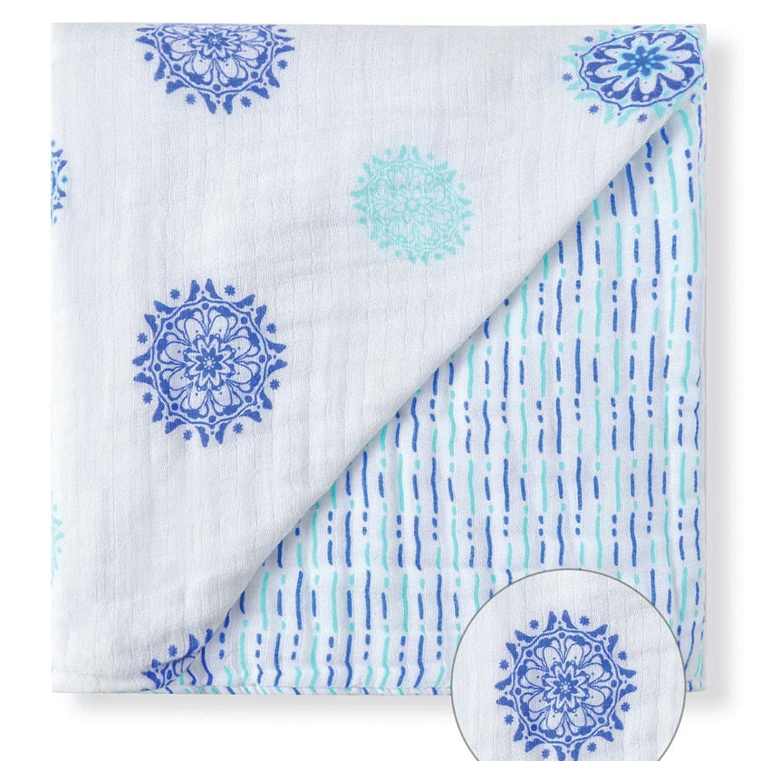 Organic Muslin Four-Layer Reversible Snug Blanket