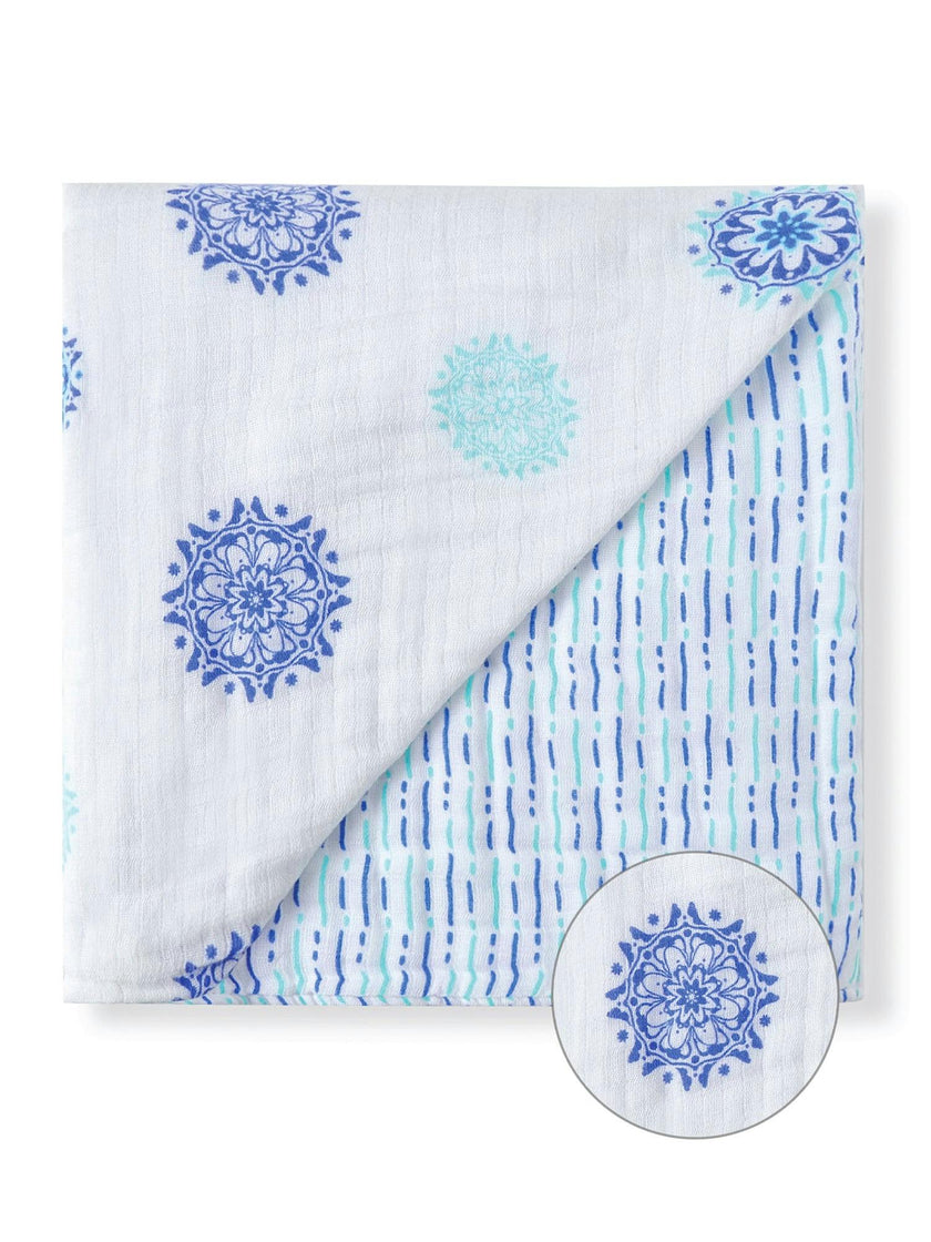 Organic Muslin Four-Layer Reversible Snug Blanket
