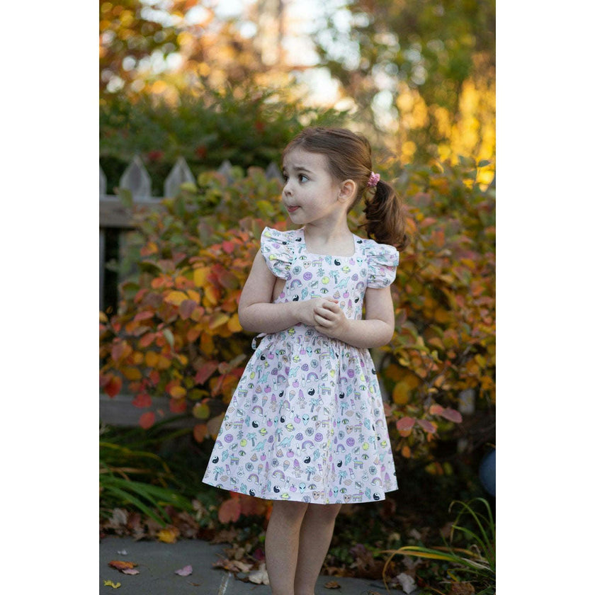 Ruffle Sleeve Dress in 90s Toys