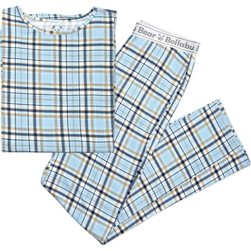 Holiday Plaid Blue Men's Pajama Set