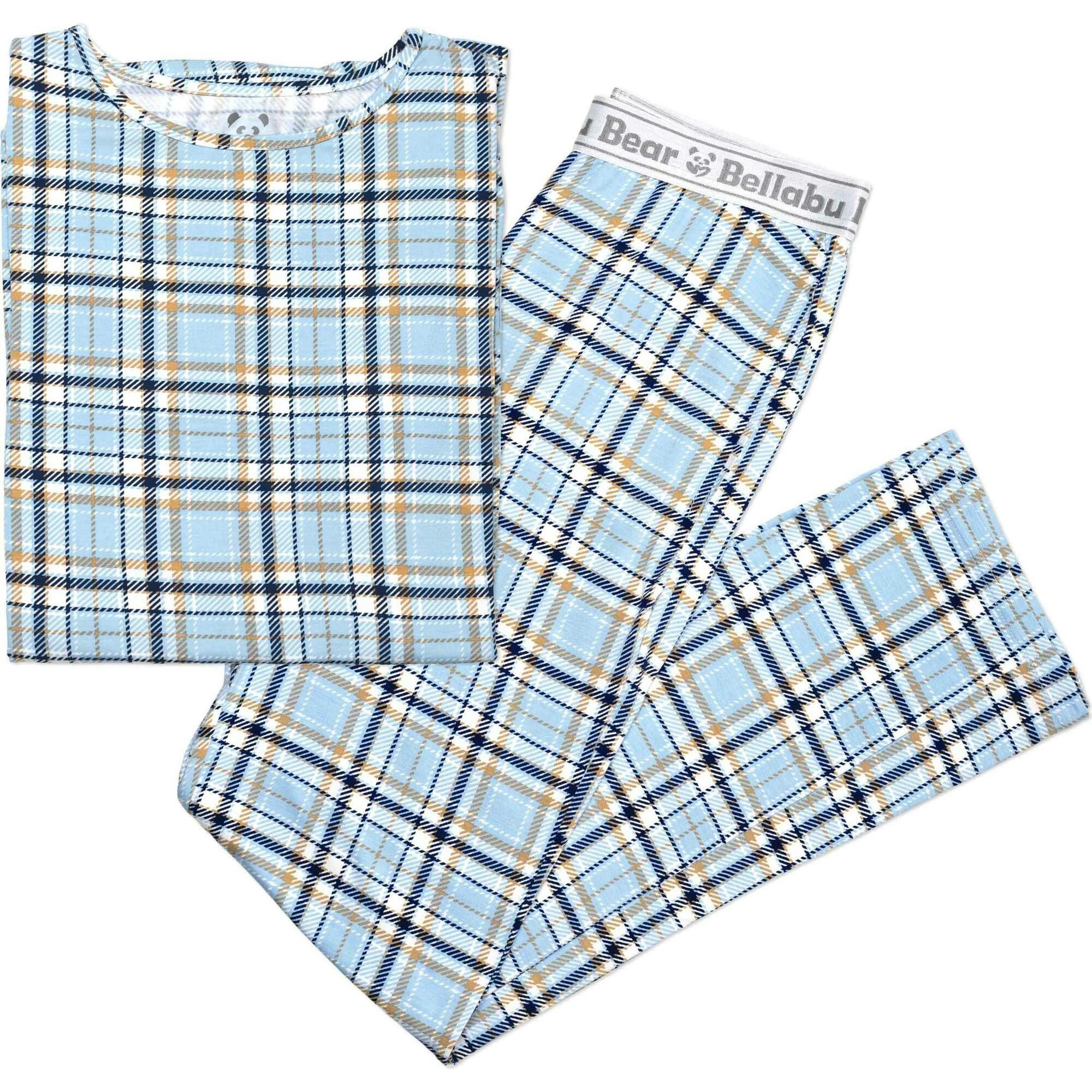 Holiday Plaid Blue Men's Pajama Set