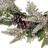 Un-Lit Decorated Rattan Wreath with Blueberries
