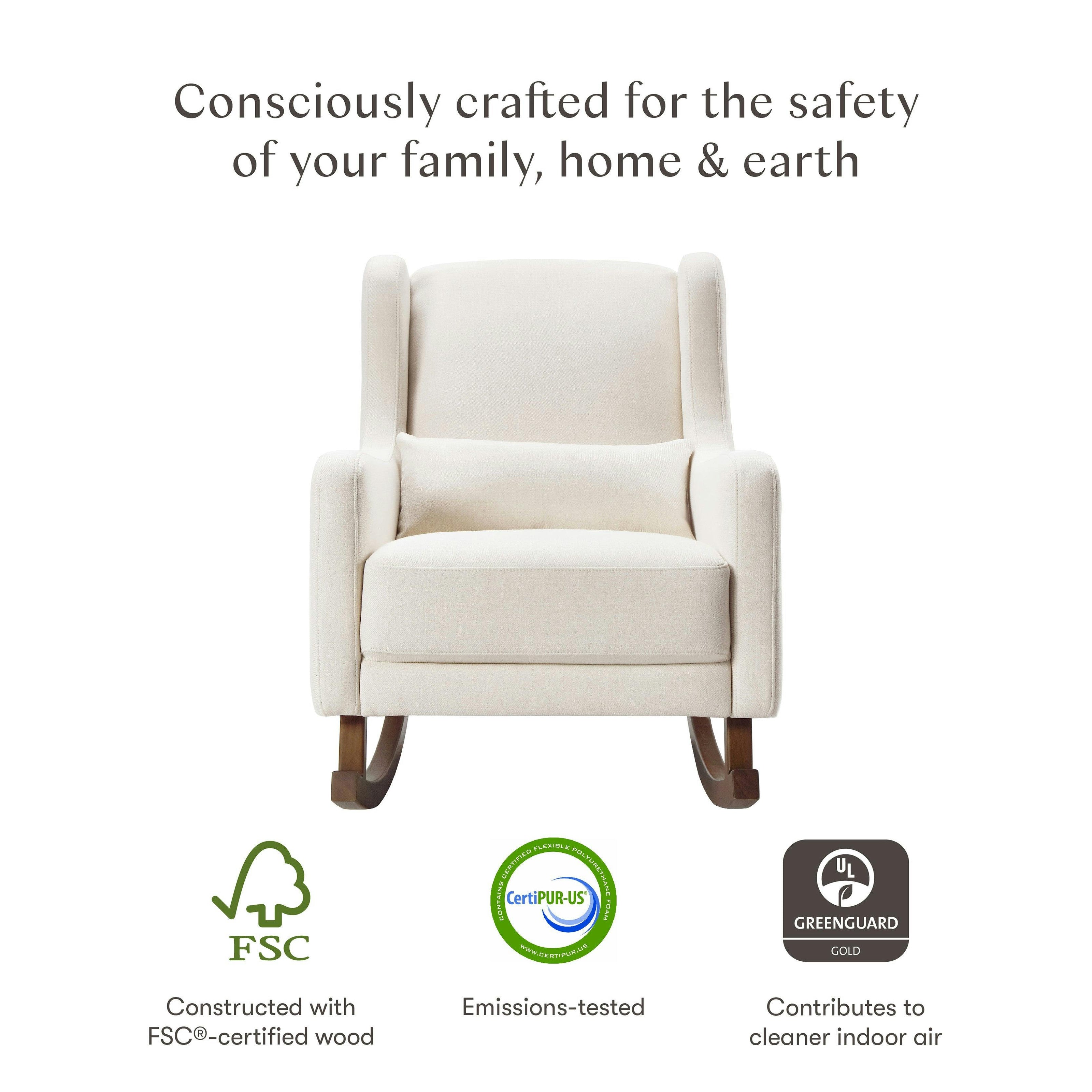 Babyletto Kai Rocker in Eco-Performance Fabric | Water Repellent & Stain Resistant