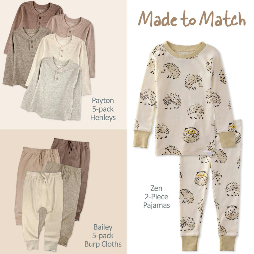 PAYTON 5-Pack Toddler Long Sleeve Thermal Henley Shirts