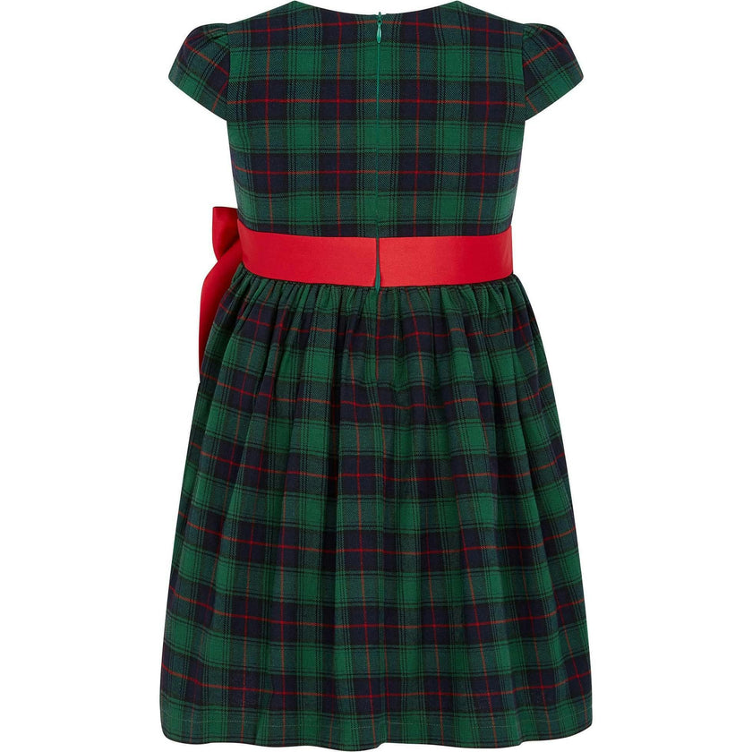 Joy Plaid Satin Bows Occasion Party Dress