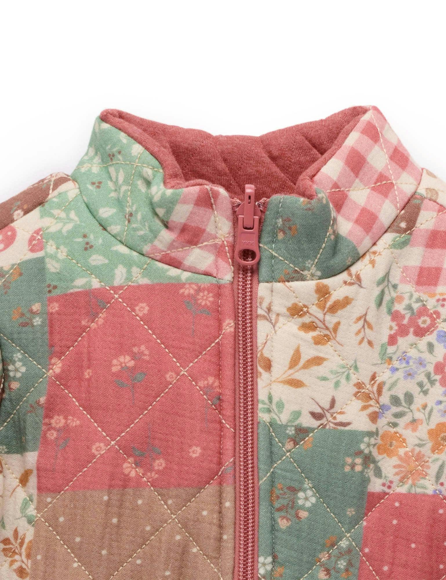 Reversible Quilted Jacket Patchwork Print