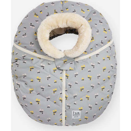 Floral Print Zipped Puffy Car Seat Cocoon