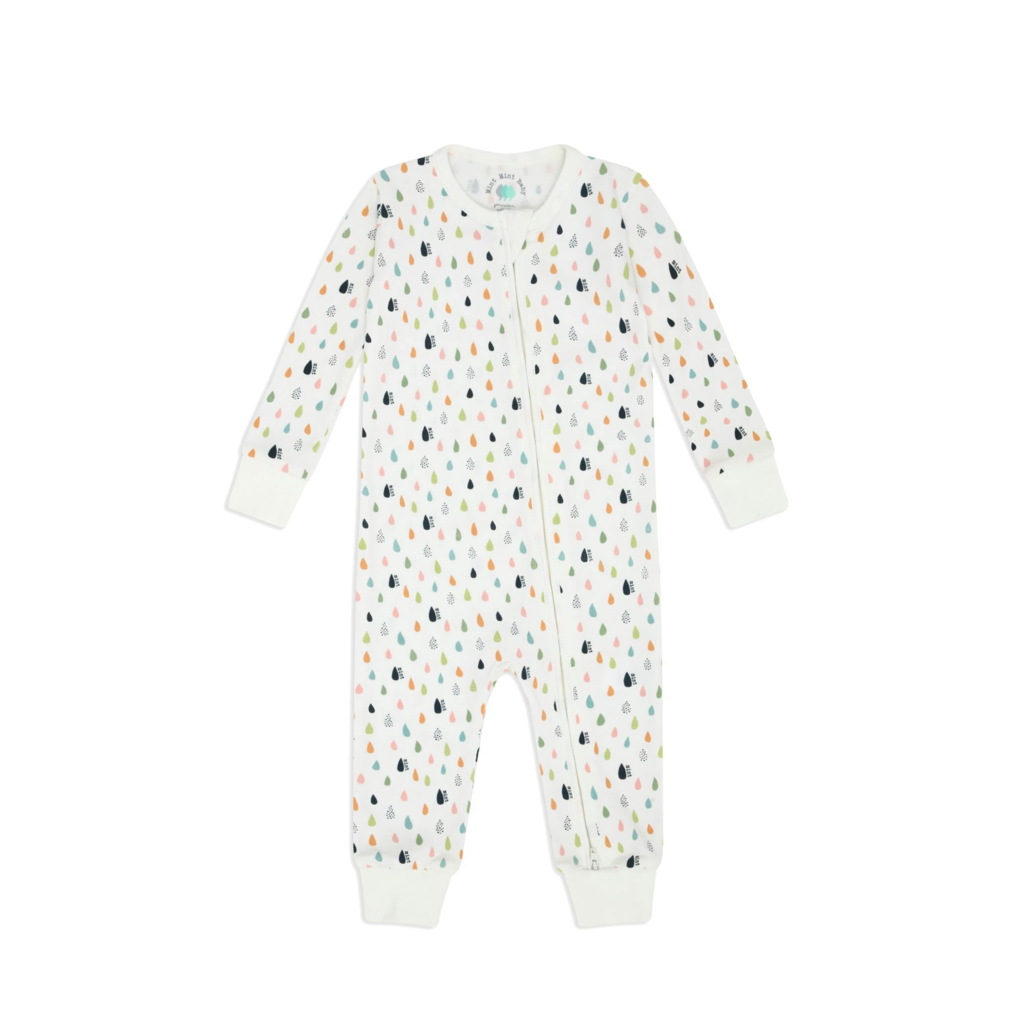 Tiny Drops Zip-up Baby Bodysuit