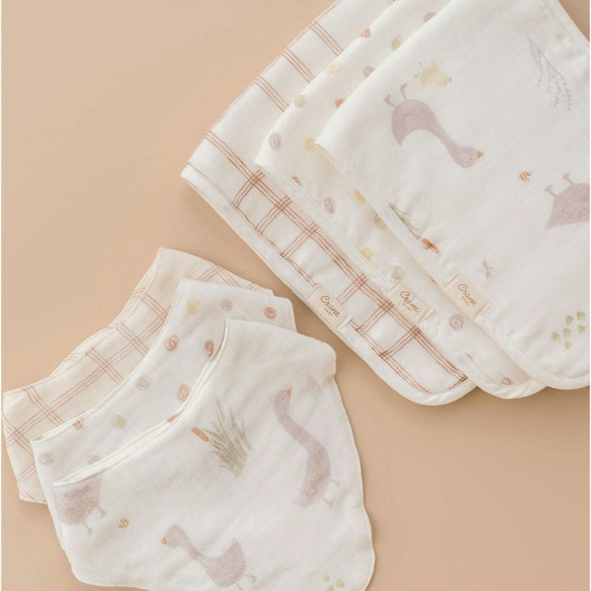 Charlie 3-pc. Farmhouse Goose Baby Bib Set
