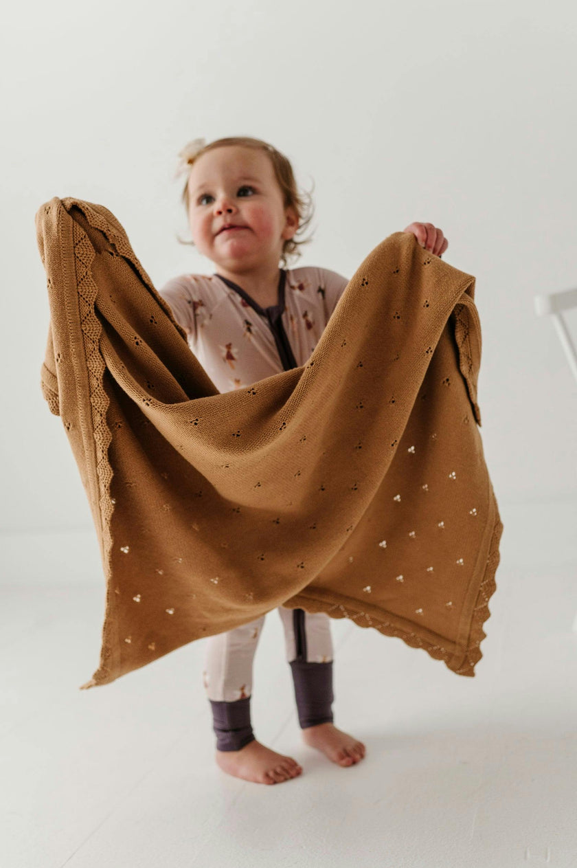 Knit Blanket in Camel