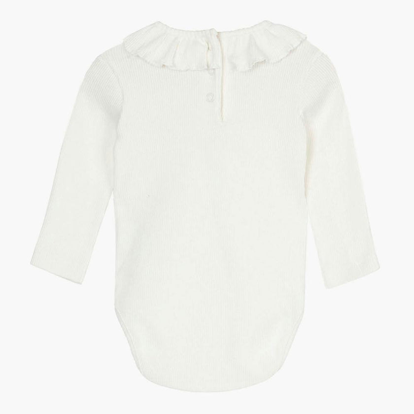 Baby Long Sleeved Grace Willow Bodysuit in Winter White