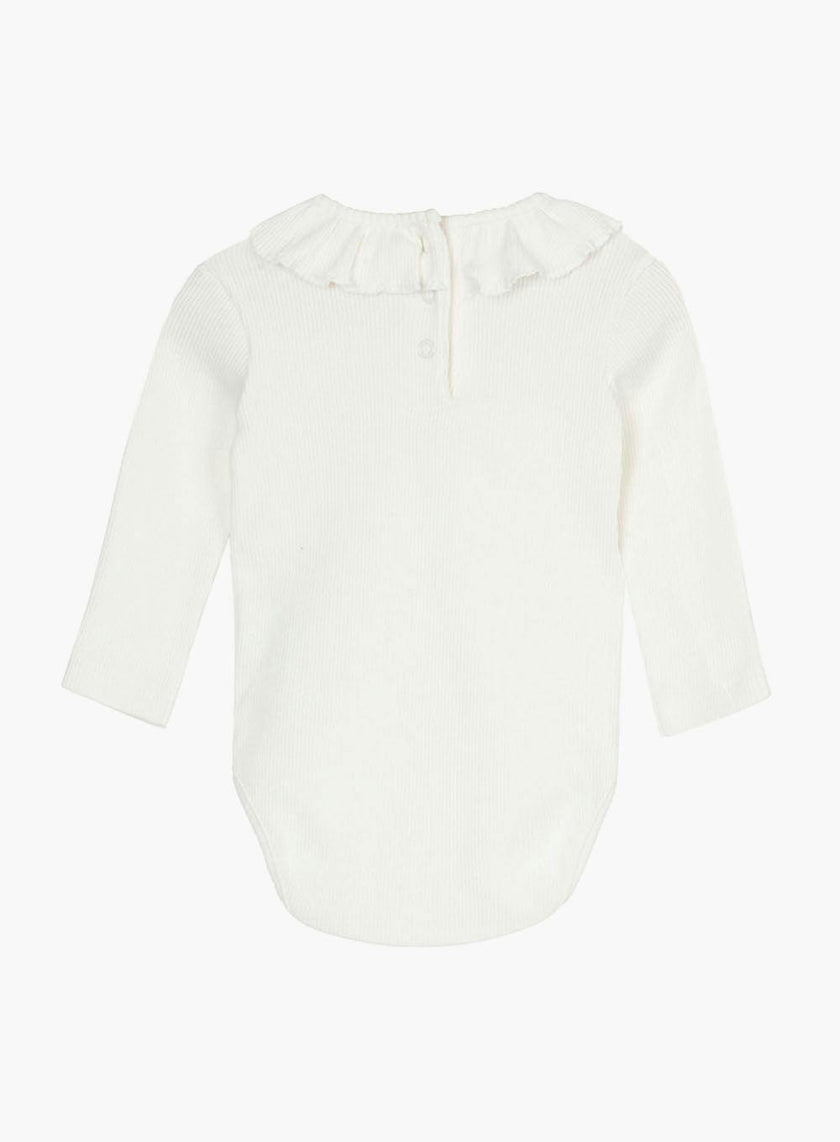 Baby Long Sleeved Grace Willow Bodysuit in Winter White