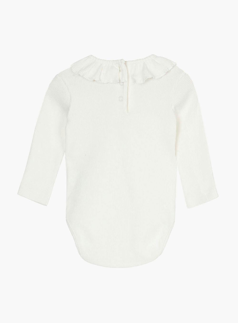 Baby Long Sleeved Grace Willow Bodysuit in Winter White