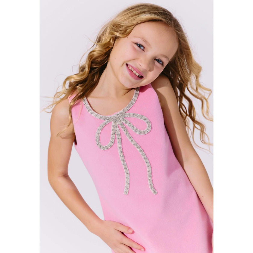 Pink Velvet Bow Princess Dress