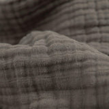 Cotton Muslin Quilted Throw - Mocha