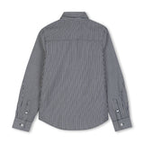 Navy Striped Button-Up Shirt