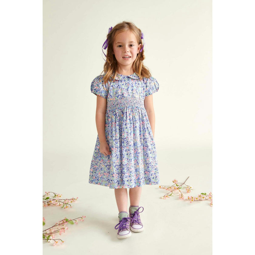 Made With Liberty Fabric Smocked Girls Dress Nereida