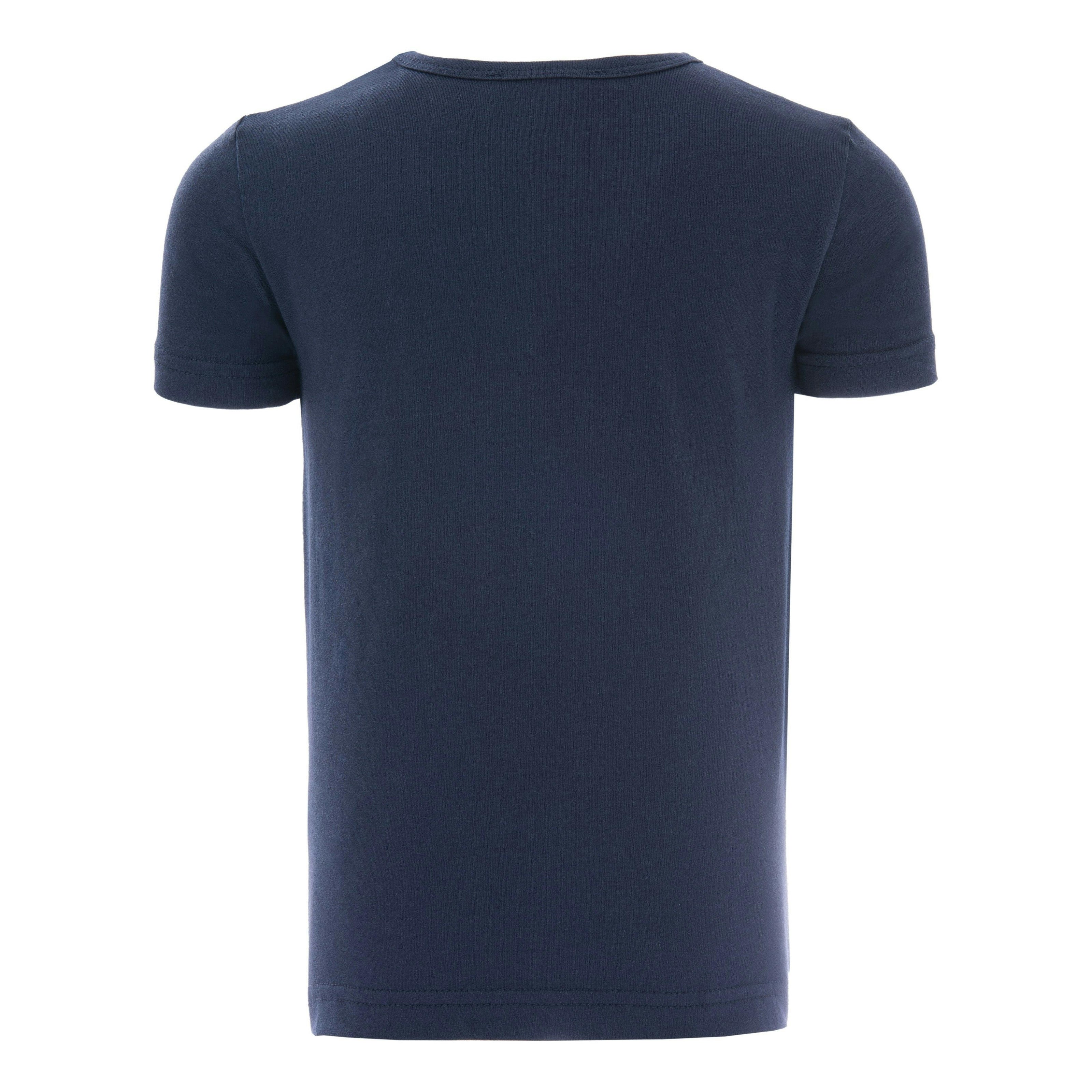 Blue Solid Cotton T-Shirt