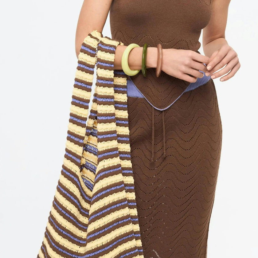 organic cotton crochete bag - banana palm