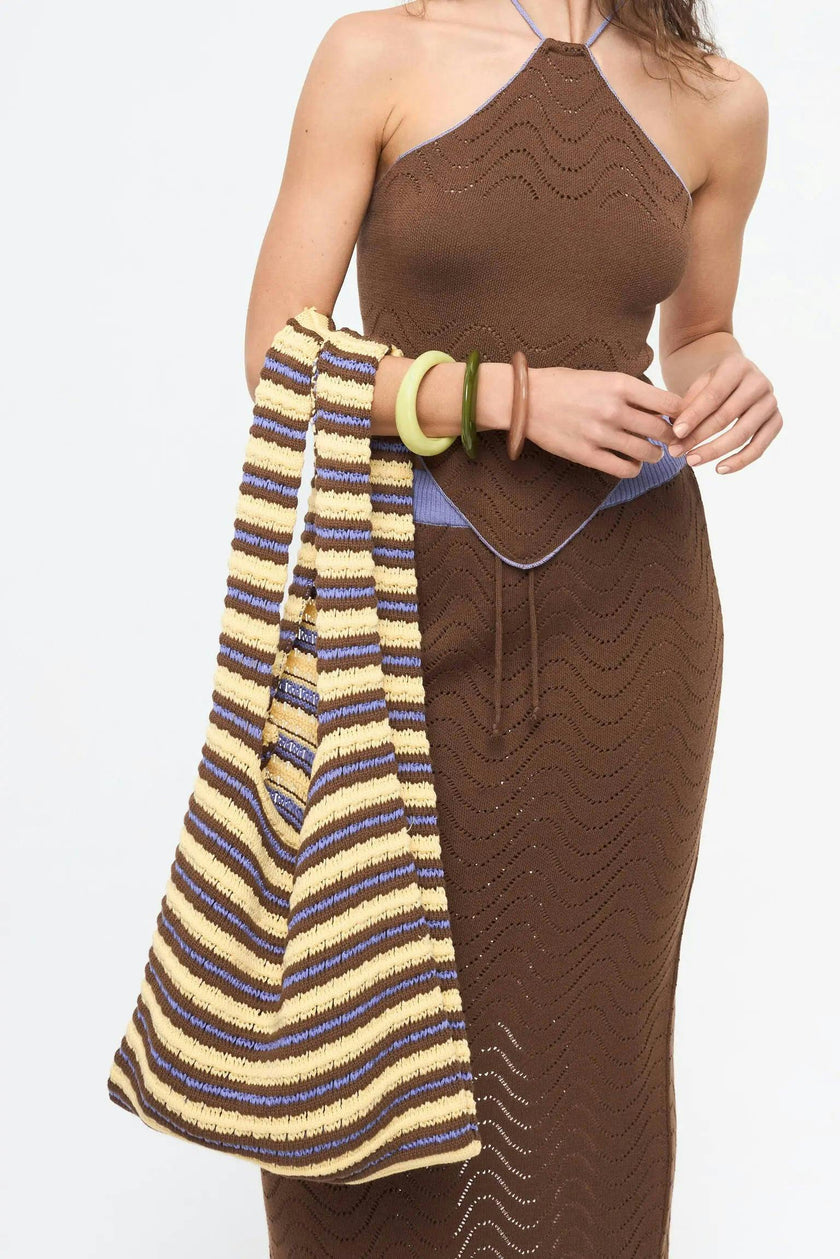 organic cotton crochete bag - banana palm