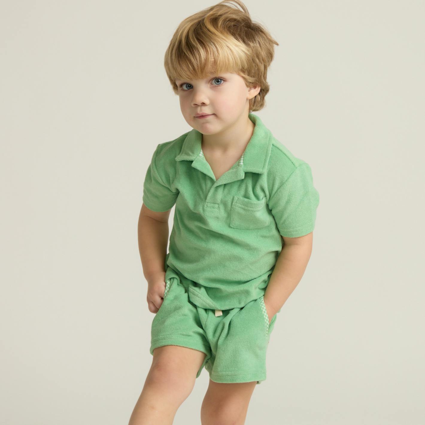 boys gustavia green french terry short