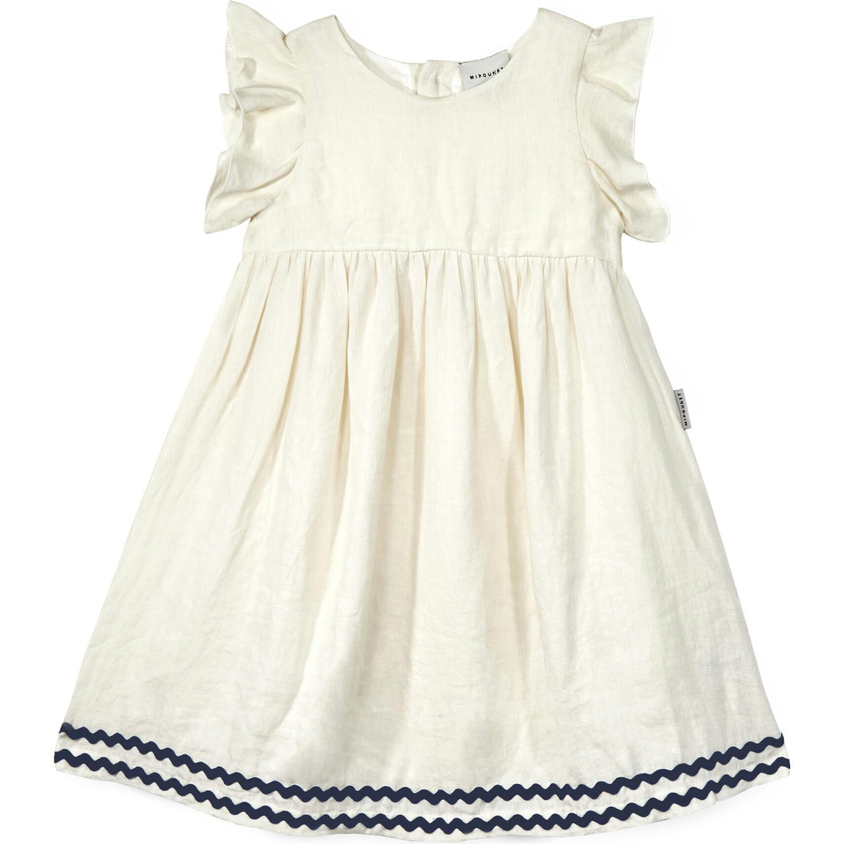 Mipounet SS26 Isaline Linen, Dress Ecru