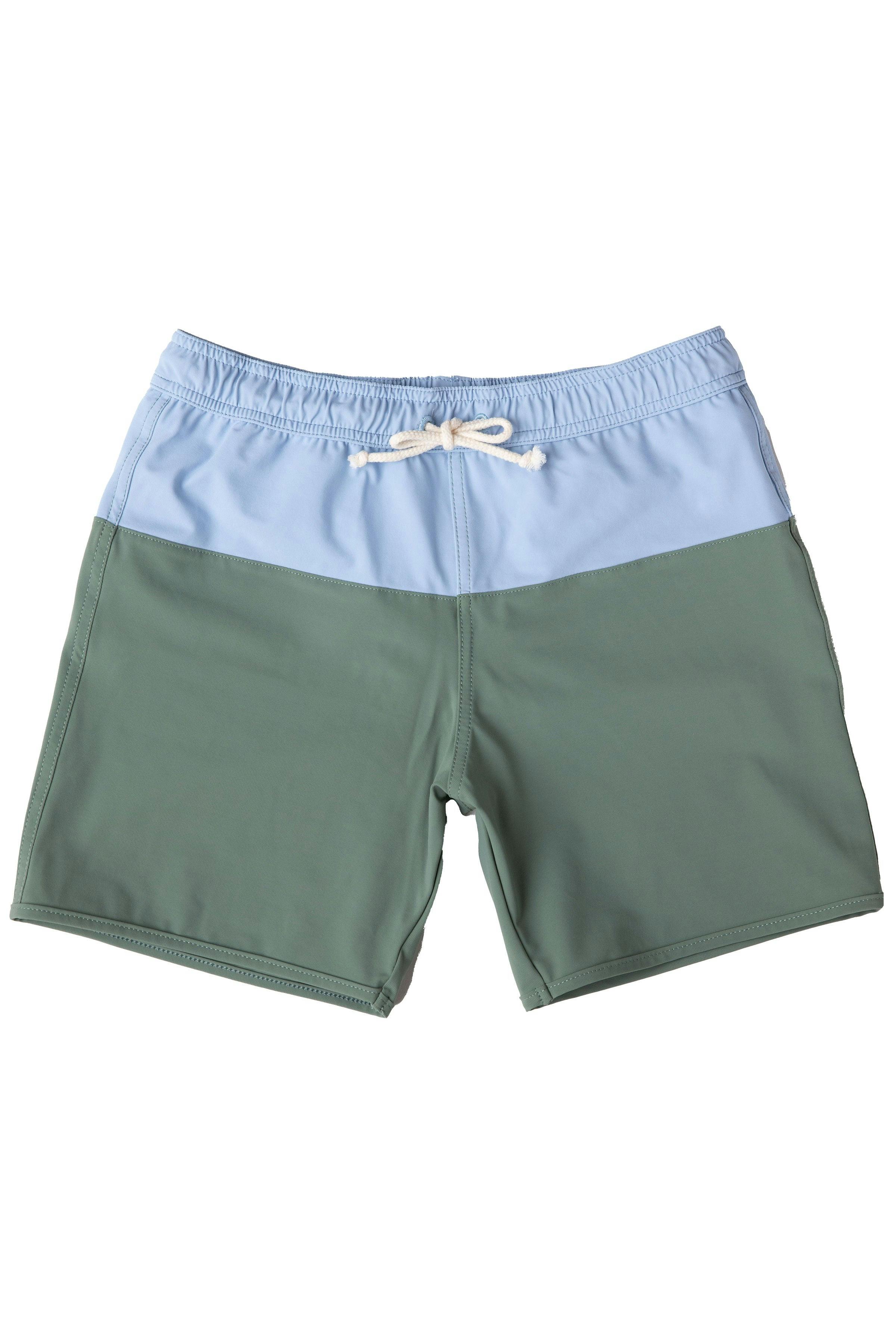 Adam Swim Shorts Sage Green And Light blue