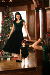 Hattie Dress in Emerald Velvet