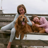 unisex boxwood ticking stripe pima pajamas set
