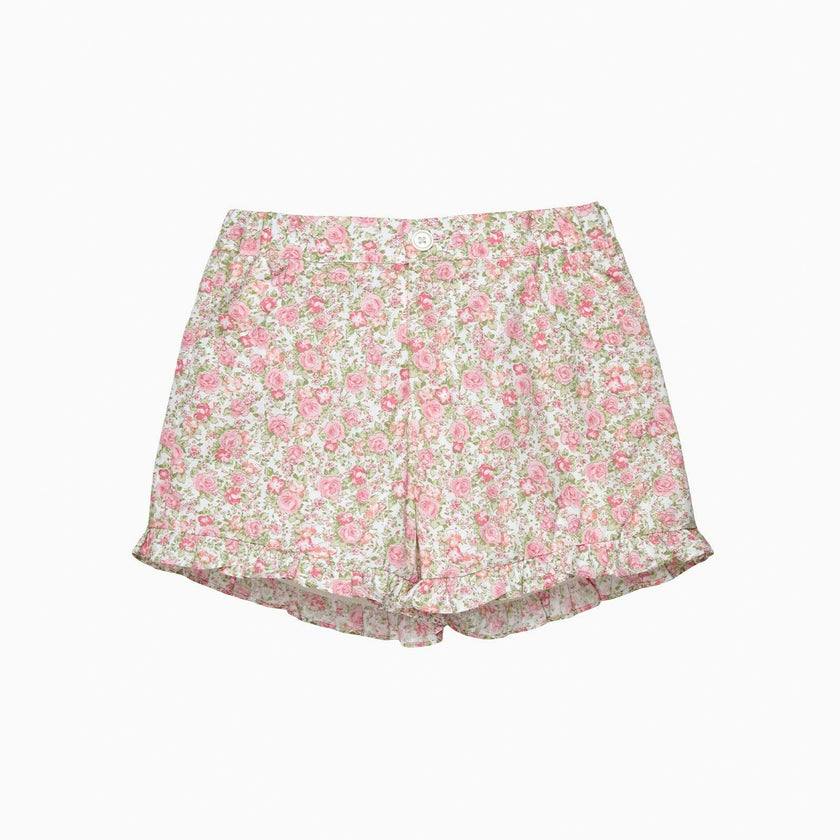 Rosie Floral Shorts in Peach Rose Floral