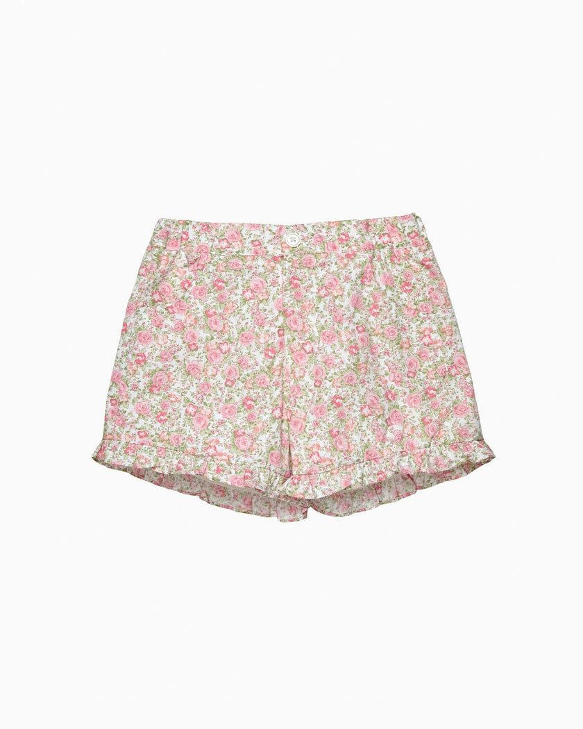 Rosie Floral Shorts in Peach Rose Floral