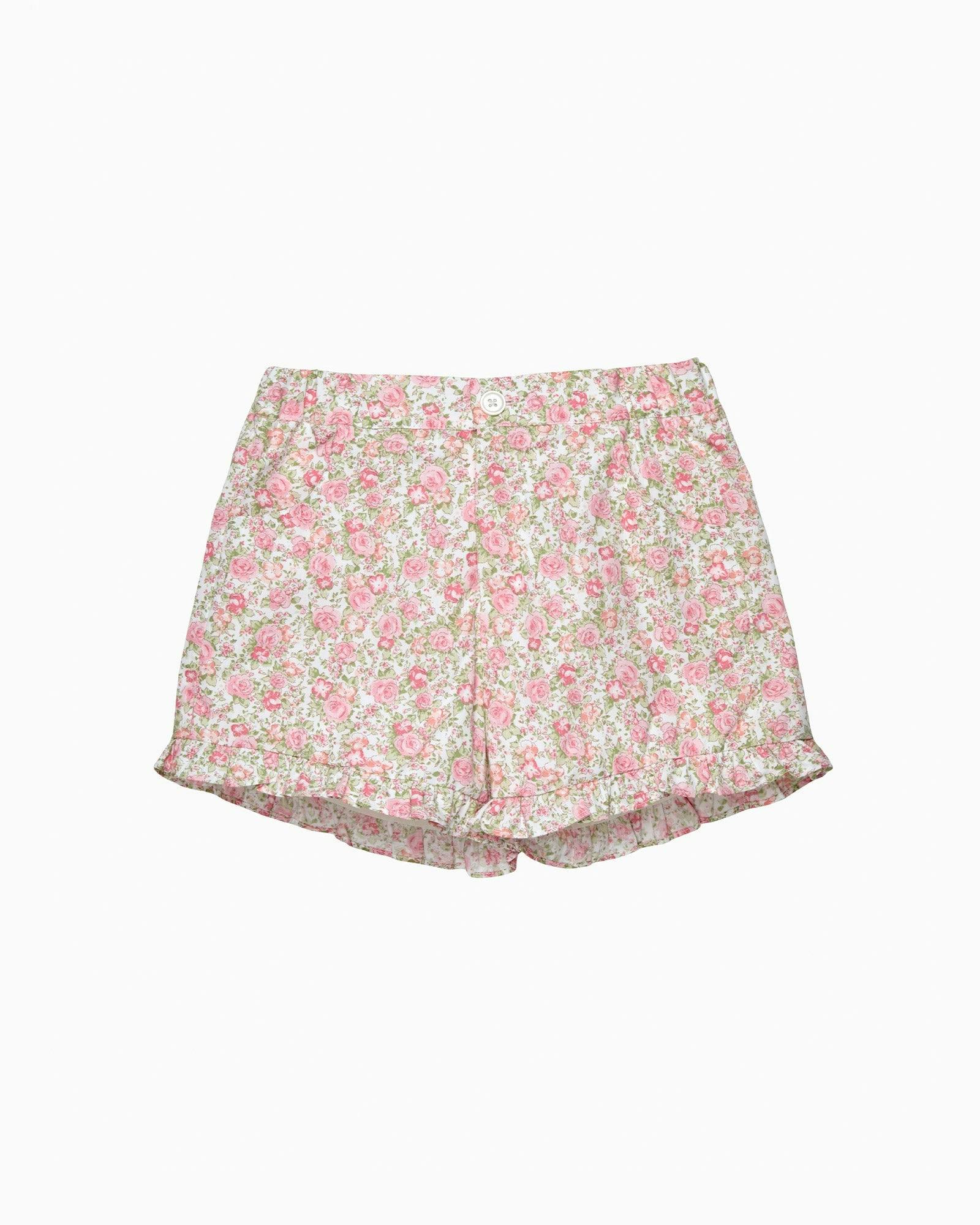 Rosie Floral Shorts in Peach Rose Floral