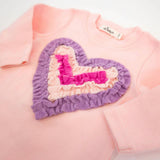Multi Ruffle Heart Terry Applique Two Piece Set