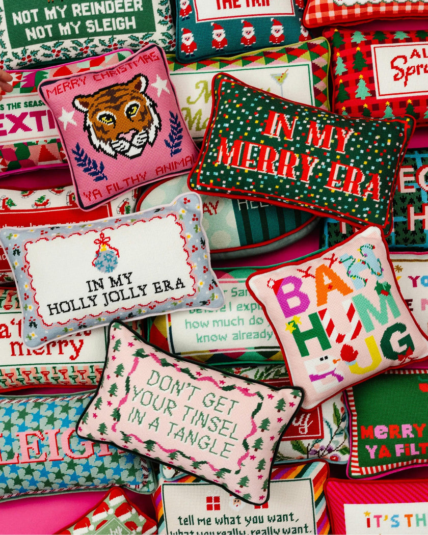 Bah Humbug Needlepoint Pillow